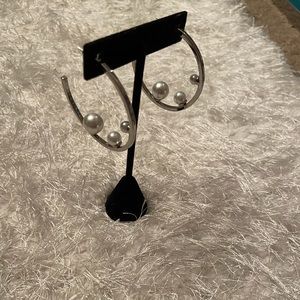 Rebecca Minkoff floating pearl hoop earrings